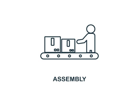 Assembly Icon: A Modern Graphic Design Asset for Polished Content