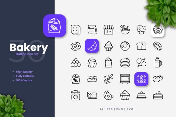 Bakery Icons: A Simple Graphic Design Asset for Creative Projects