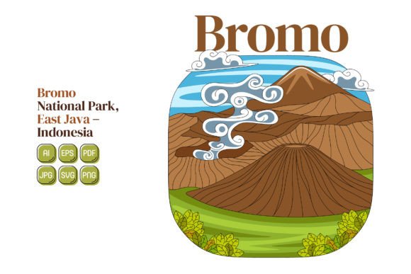 Bromo National Park Vector Illustration: A Versatile Graphic Design Asset