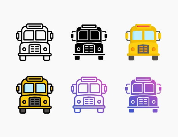 Bus School Icon: A Versatile Graphic Design Asset for Modern Branding