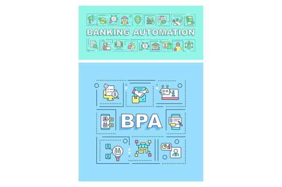 Business Process Automation Word Concept: A Modern Graphic Template for Branding