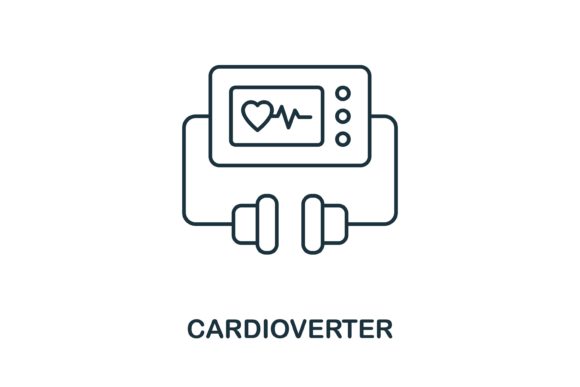 Cardioverter Icon: A Graphic Design Asset for Modern Branding and Packaging