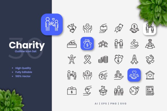 Charity Icons: A Simple, Clean Design Asset for Modern Branding
