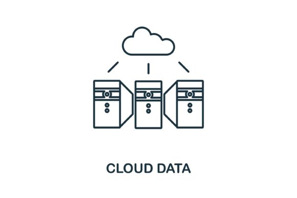 Cloud Data Icon: A Modern Graphic Design Asset for Polished Content