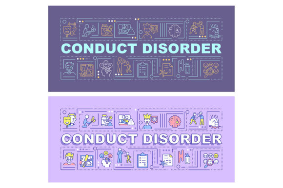 Conduct Disorder Word Concepts Banners: A Graphic Template for Strong Visual Communication