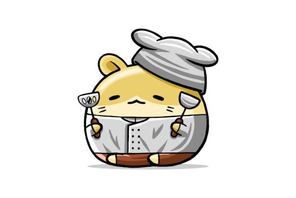 Cute Hamster Chef Cartoon Vector: A Playful Graphic for Local Business Branding
