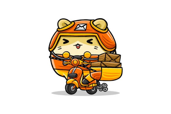 Cute Hamster Courier Cartoon Vector: A Versatile Graphic Design Asset for Branding and Marketing