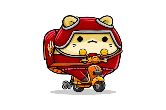 Cute Hamster Food Courier Cartoon Vector for Branding & Marketing
