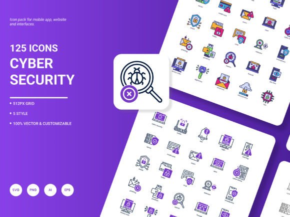 Cyber Security Icon Pack: A Modern Design Asset for Content Creators