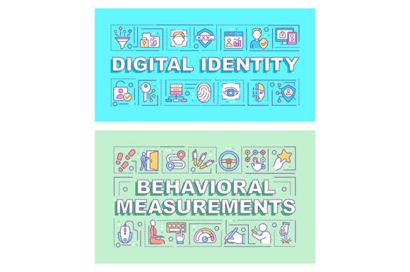 Digital Identity Word Concept Banners for Graphic Templates