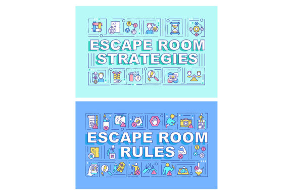 Escape Room Word Concepts Banner Set: A Bold Graphic Template for Creative Campaigns