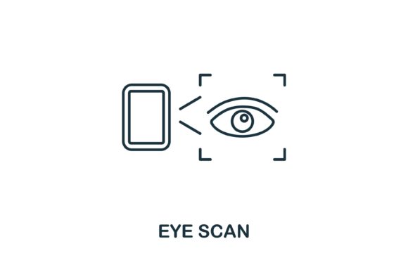 Eye Scan Icon: A Modern Graphic Design Asset for Local Business Branding