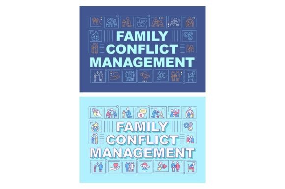 Family Conflict Banner Set: A Graphic Template for Bold Editorial Design