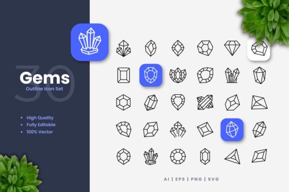 Gems Icons: A Simple Graphic Design Asset for Local Business Branding