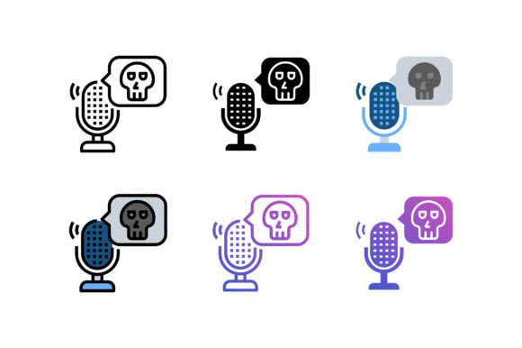 Horror Podcast Icon: A Graphic Design Asset for Spooky Branding and Creative Projects