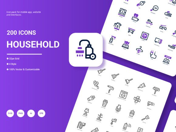 Household Icon Pack: A Designer’s Take on Stylish Graphics for Local Business Branding