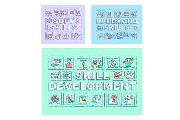 In Demand Skills Word Concept Banner Set: A Graphic Template Powerhouse for Marketers