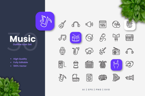 Music Icons: A Simple Graphic Design Asset for Handmade Creations