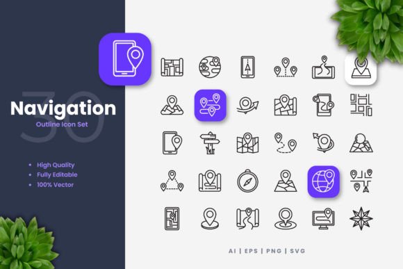 Navigation Icons: A Simple Graphic Design Asset for Modern Branding
