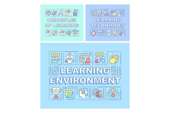 Principles of Learning Word Concept Set: A Graphic Template for Modern Branding