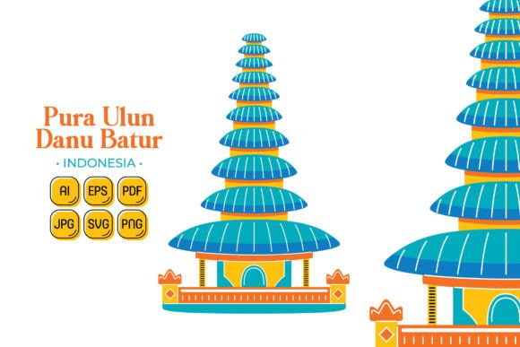 Pura Ulun Danu Batur Vector Illustration: A Powerful Design Asset for Local Branding