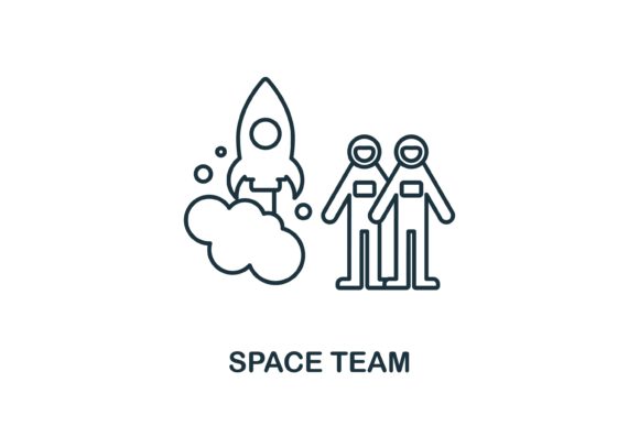 Space Team Icon: A Modern Graphic Design Asset for Content Creators