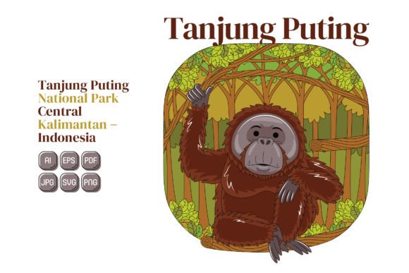 Tanjung Puting National Park Vector Art: A Versatile Graphic for Handmade Creations