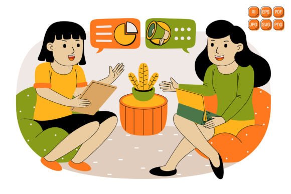 Teamwork Vector Illustration 18: A Versatile Graphic for Handmade Creations