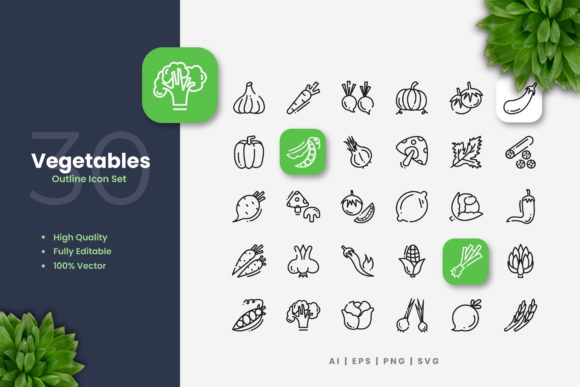 Vegetables Icons: A Simple Graphic Design Asset for Strong Branding