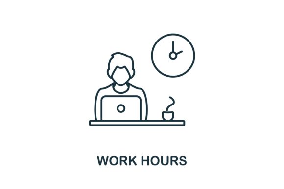 Work Hours Icon: A Versatile Graphic Design Asset for Handmade Creations